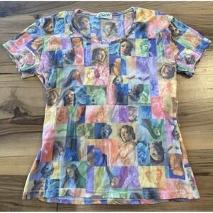 Y2K Renaissance Art Print Mesh Semi Sheer Top Chicorée Sheer Museum Aesthetic